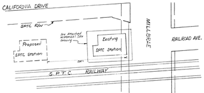 Millbrae SP Depot - 1980 move layout Millbrae SP Depot - 1980 move layout